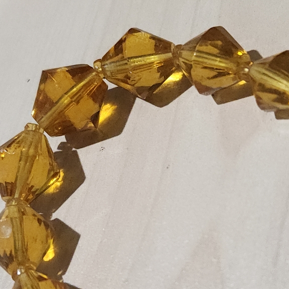 Vintage Circa 1960 Amber Glass Bead Necklace - Picture 4 of 6